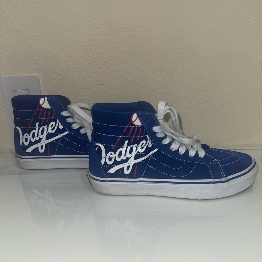 Blue High-Top Sneakers with Dodgers Logo Vans
